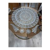 SEHARA ORTA SEHPA RUNNERI/1 ADET/60CM/YUVARLAK/SUNİ DERİ/SİMLİ GÜMÜŞ/4 KÜÇÜK PARÇA KAHVE SUNUMLUĞU HEDİYE