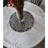Sehara Orta Sehpa Runneri/Masa Örtüsü/ Kadife/S.Deri Işlemelı/Siyah-Gümüş/46cm - 46 x 46 cm - Siyah - Gümüş