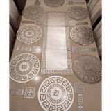 Sehara Runner - Amerikan Servis - 8 Kişilik Takım - 25 Parça - Suni Deri - 33 x 100 cm - Gümüş