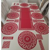 Sehara Runner - Amerikan Servis - 8 Kişilik Takım - 25 Parça - Suni Deri - 33 x 100 cm - Kırmızı