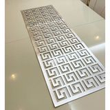 Sehara Runner - Masa Örtüsü - 5 Parça - 4 Parça Kahve Sunumluğu - 33 x 100 cm - Gümüş