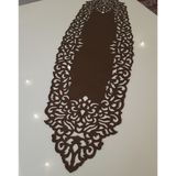 Sehara Runner - Masa Örtüsü - 5 Parça - 4 Parça Kahve Sunumluğu - 33 x 100 cm - Kahverengi