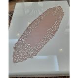 Sehara Runner - Masa Örtüsü - 5 Parça - 4 Parça Kahve Sunumluğu - 33 x 100 cm - Pembe