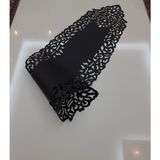 Sehara Runner - Masa Örtüsü - 5 Parça (4 Parça Kahve Sunumluğu) - 33 x 100 cm - Siyah