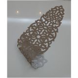 Sehara Runner - Masa Örtüsü - Sehpa Örtüsü - Suni Deri - 4 Parça Kahve Snumluğuyla Birlikte 5 Parça - 32 x 98 cm - Vizon