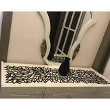Sehara Runner - Masa Örtüsü - Sehpa Örtüsü - Suni Deri - 4 Parça Kahve Sunumluğu - 32 x 100 cm - Siyah