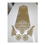 SEHARA Runner/masa Ranırı/120cmx30cm/ışıltılı Lux/simli Gold/4 Parça Kahve Sunumluğu Hediye/