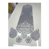 SEHARA Runner/masa Ranırı/120cmx30cm/ışıltılı Lux/simli Gümüş/4 Parça Kahve Sunumluğu Hediye/