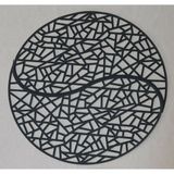 Sehara Suni Deri Yuvarlak Modern Masa Runnerı (Fiskos Örtüsü). 62 cm. Yuvarlak - 62 x 62 cm - Siyah