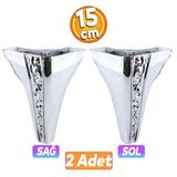 Seher 1 Çift Avangart Mobilya Kanepe Konsol Tv Ünitesi Koltuk Ayağı 18 Cm Krom Renk Ayakları