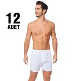 Seher 12'li Beyaz Penye Paçalı Arjantin Erkek Boxer