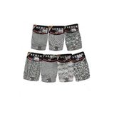 Seher 6'lı Paket Desenli Erkek Boxer, L Beden, Gri