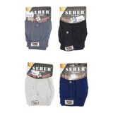 Seher 6'lı Paket Erkek Boxer, Pamuklu Penye, Düğmeli, Karışık Renkli, XL Beden