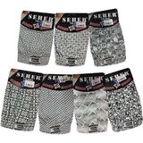 Seher 6'Lı Paket Erkek Desenli Boxer Çok Renkli Abani Classic - XL