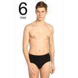 Seher 6'lı Paket Erkek Slip Külot, Siyah, M Beden
