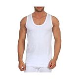Seher 6'lı Paket Klasik Erkek Atlet Dokuma Kumaş ile Rahat Kalıp ve Yaka Tipi - Beyaz - 2XL