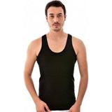 Seher 6'lı Paket Klasik Erkek Atlet Nefes Alabilir Dokuma Kumaş ve Rahat Yaka Tipi - Siyah