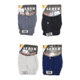 Seher 6'lı Paket Yıldızı Pamuklu Penye Düğmeli Erkek Boxer 0008, M