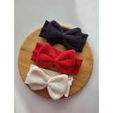 Seher Bebe Butik Kız Bebek & Çocuk Kaşkorse Fiyonklu Bandana 3'lüset - Kırmızı - Siyah - Beyaz