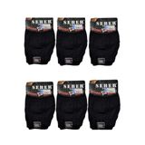 Seher Erkek Boxer, 6'lı Paket, Düğmeli Penye Rahat Kesim, Siyah, 2XL