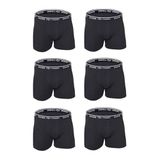 Seher Erkek Boxer, 6'lı Paket, Likralı Elastan, Siyah, M Beden