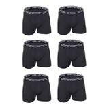 Seher Erkek Boxer, 6'lı Paket, Likralı Elastan, Siyah, XL Beden