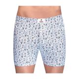 Seher Erkek Boxer, Beyaz Desenli, 3'lü Set, 2XL Beden