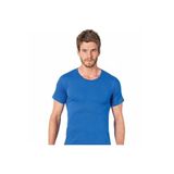 Seher Erkek Renkli Penye Bisiklet Yaka Fanila Atlet, Saks Mavi, 2XL Beden