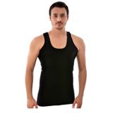 Seher Erkek Siyah Atlet, 6'lı Paket, Klasik Penye, Bisiklet Yaka, Regular Kalıp, 2XL Beden