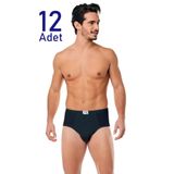 Seher Erkek Slip Külot, 12 Adet, Siyah, S Beden