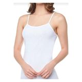 Seher Kadın Beyaz Askılı İnce Atlet, S/M Beden, 6 Adet Set