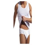 Seher Yıldız Erkek Beyaz 12'li Paket %100 Pamuk Klasik Erkek Atlet & Slip Külot Takım