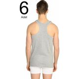 Seher Yıldızı 0058 %100 Pamuk Erkek Beyaz Ribana Spor Rambo Atlet 6'lı Set - Gri