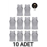 Seher Yıldızı 10'lu Paket Gri Pamuklu Ribana Erkek Spor Atlet - Yüzücü Kesim - Özel İmalat Uyku Bandı Hediyeli