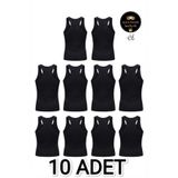 Seher Yıldızı 10'lu Paket Siyah %100 Pamuklu Ribana Erkek Spor Atlet - Yüzücü Kesim - Özel İmalat Uyku Bandı Hediyeli