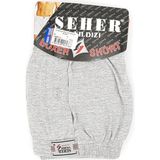 Seher Yıldızı 6 Adet Gri Seher Yıldızı Penye Düz Boxer 0008 - M