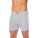 Seher Yıldızı Düğmeli Desenli Boxer 6'lı Paket (Beyaz/L)