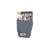 Seher Yıldızı Erkek Boxer, Düğmeli Penye Rahat Kesim, Koyu Gri, 2XL, 6'lı Paket