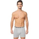 Seher Yıldızı Erkek Gri 6'lı Paket Likralı Pamuk Düz Renk Boxer
