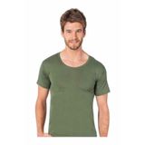 Seher Yıldızı Erkek Penye Bisiklet Yaka Fanila Atlet, Haki, 2XL Beden, 6 Adet Set