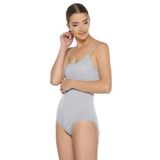 Seher Yıldızı Kadın Gri Ip Askılı Kancalı Çıtçıtlı Body 6 Lı Paket 43124