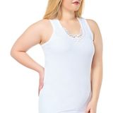 Seher Yıldızı SKD0012 Kadın Geniş Askı Hazır Yaka Atlet 6 Adet - 3XL - Beyaz