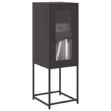 Şehir büfe modern siyah, 36 x 39 x 107 cm, soğuk haddelenmiş çelik mobilya, metal ayaklı, şık saklama dolabı, oturma odası, mutfak, koridor ve yatak odası için - Sağlam tasarım