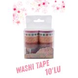 Şehir Online Mağazacılık Monet Serisi 10'lu Washi Tape Seti Pembe Çiçek Temalı Dekoratif Bant Seti Ajanda Günlük Süsleme Bant