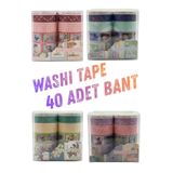 Şehir Online Mağazacılık Retro Vintage Desenli Washi Tape - 40 Rulo Dekoratif Maskeleme Bandı - Ajanda ve Bullet Journal