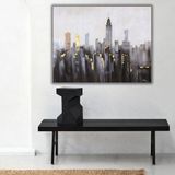 Şehir Soyut El Yapımı Yağlı Boya Tablo 85x66cm
