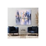 Şehir Soyut El Yapımı Yağlı Boya Tablo 85x86cm