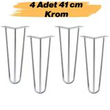 Sehpa Masa Ayağı 41 Cm Krom Gümüş Metal Tekli Dayanıklı Mobilya Destek Yükseltici Ayak Modeli 4 Adet