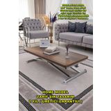 SEHPAM AKILLI Akıllı Sehpa Home Üst Tabla Mdf Barok Koyu Ceviz Alt Mekanizma Krom Kaplama