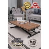 SEHPAM AKILLI Akıllı Sehpa Home Üst Tabla Mdf Ceviz Oval Köşe Alt Mekanizma Siyah Renk